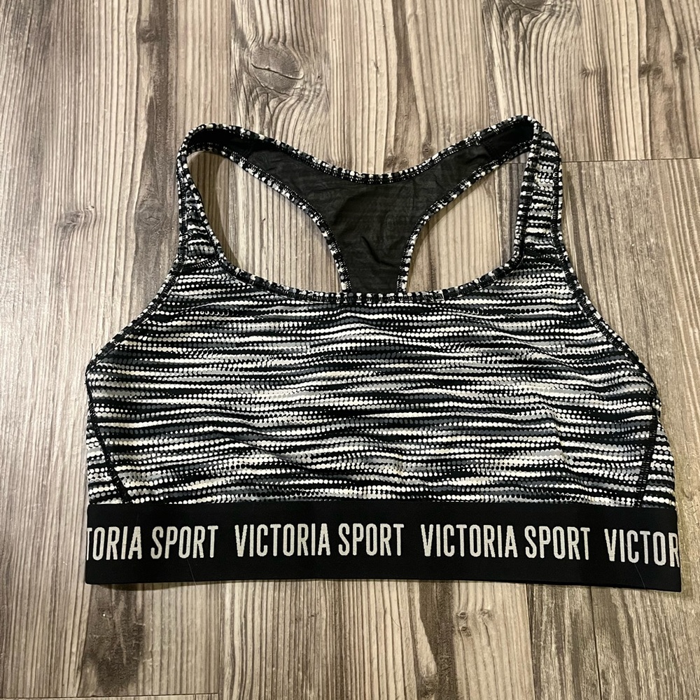 Victoria’s Secret SPORT Gray Striped Sports Bra